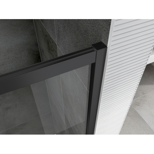 Душевой уголок Abber Schwarzer Diamant 140x70 см профиль черный, раздвижные - фото 6