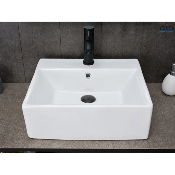 Раковина GID Geometrico N9145 46 см накладная белая - фото 3