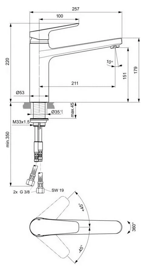 Смеситель для кухни Ideal Standard Ceraplan III хром - фото 2