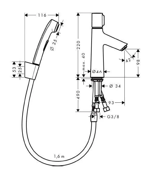 Смеситель с гигиеническим душем Hansgrohe Talis Select S хром - фото 2