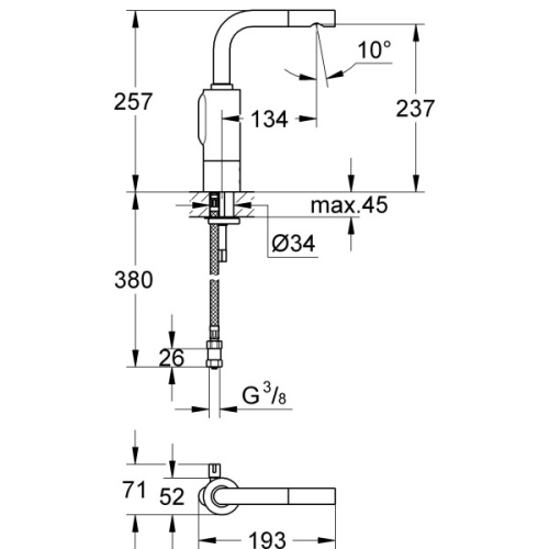 Смеситель для раковины бесконтактный Grohe Essence 36092000 - фото 4