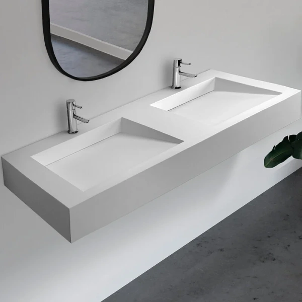 Раковина Abber Stein 120 см белая матовая - фото 1