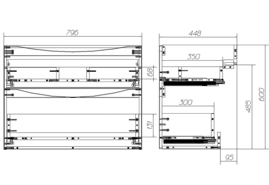 Тумба под раковину подвесная BelBagno Marino 80 см rovere moro - фото 2