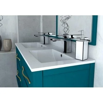 Раковина мебельная Cezares 120 см из искусственного мрамора, с двумя чашами, пристенные - фото 3