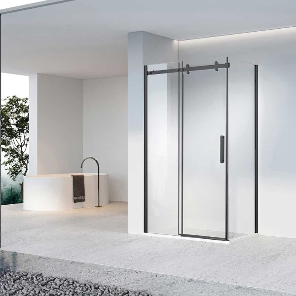 Душевой уголок Vincea Como-N 160х100 см профиль черный стекло прозрачное - фото 1