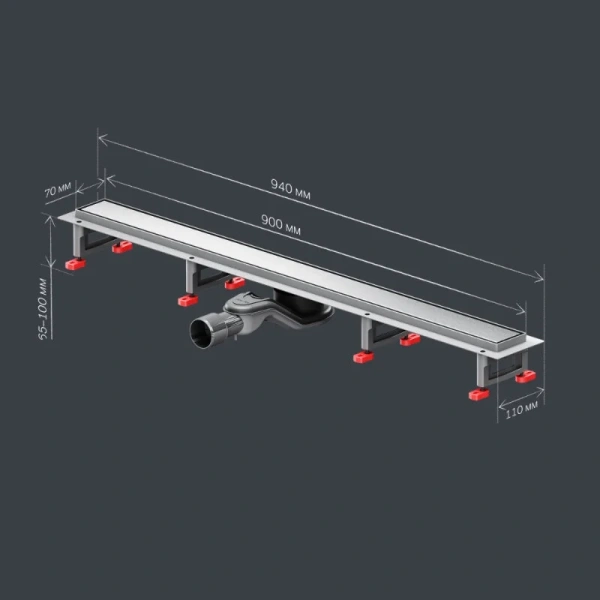 Душевой лоток Am.Pm MasterFlow 90 см хром матовый - фото 4