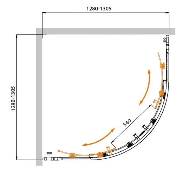 Душевой уголок Cezares Molveno 130х130 см стекло прозрачное оружейная сталь - фото 2