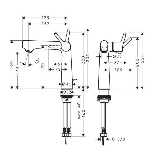 Смеситель для раковины Hansgrohe Talis S с донным клапаном - фото 2