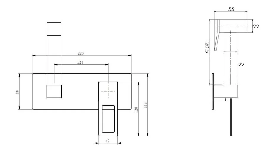 Гигиенический душ со смесителем Boheme Q 147 с внутренней частью - фото 2