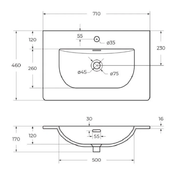 Тумба под раковину подвесная BelBagno Marino-Cer-N 70 см Rovere Grigio - фото 3