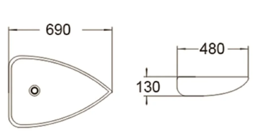 Раковина SantiLine 70 см накладная - фото 2