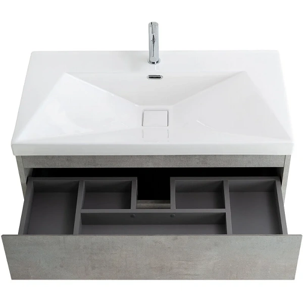 Тумба с раковиной подвесная Cezares MOLVENO-90-2C-SO 90 см с ящиками, подвесная, пристенная - фото 4