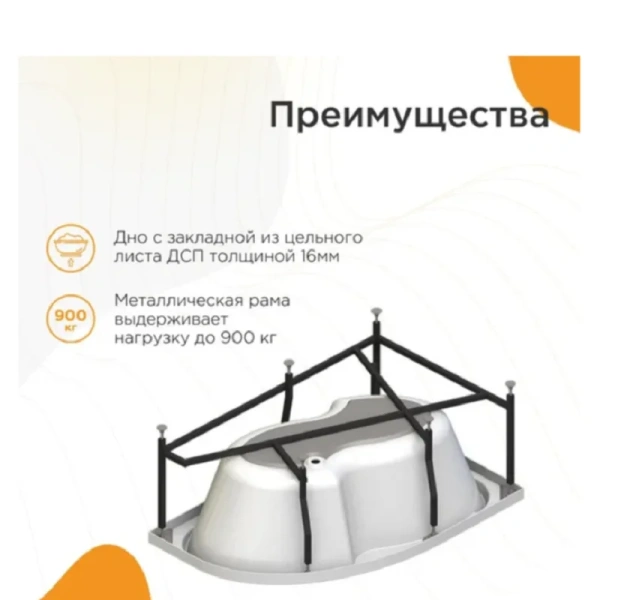 Гидромассажная ванна Радомир Ирма 2-80-2-1-9-217/2-80-2-2-9-217, 169 x 110 см, L/R, рама-подставка, фронтальная панель, слив-перелив, гидромассаж Релакс хром КУ 100, белая index_1 - фото 10