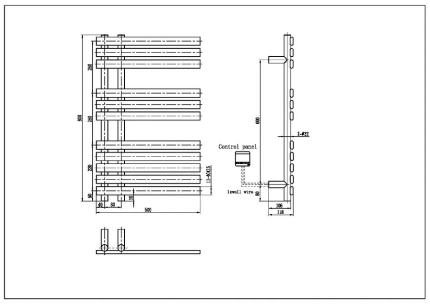 Полотенцесушитель электрический Boheme Venturo 50x80 см хром - фото 2