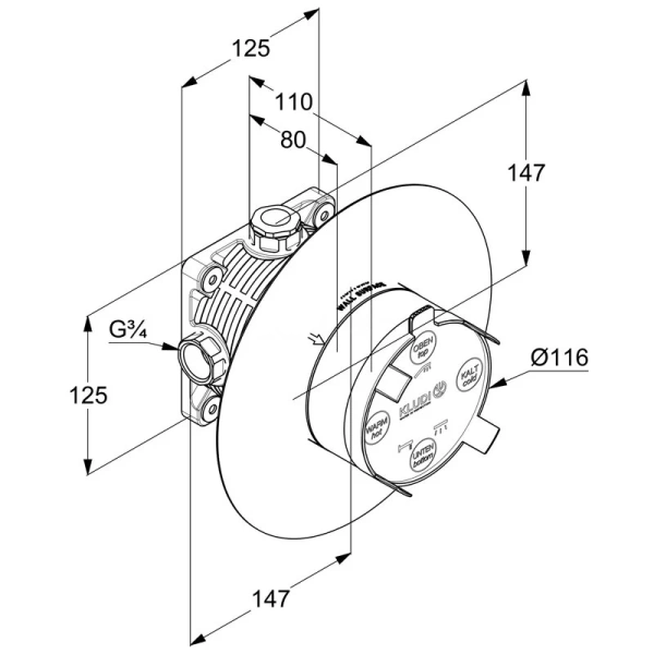 Смеситель для душа Kludi Nova Fonte 20830 с термостатом - фото 3