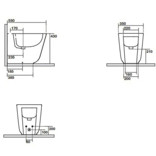 Биде напольное Kerasan Tribeca Borgogna Matt - фото 2