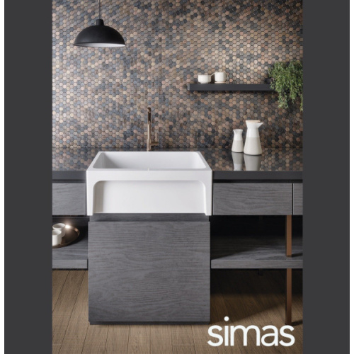 Мойка для кухни Simas Lavabi d’arredo 75 см белая, без крыла, глубокие - фото 6