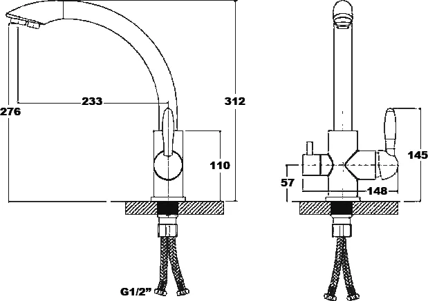 Смеситель для кухни Paulmark Essen Es213001 две воды - фото 2