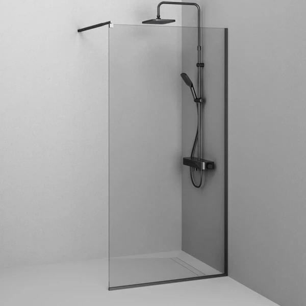 Душевая перегородка Am.Pm Func 100 см профиль черный, прозрачные - фото 5