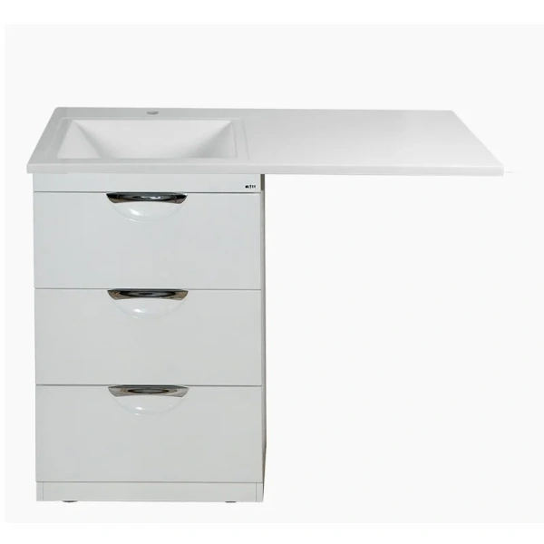 Тумба под раковину напольная Misty Куба 55 см белая, напольная, пристенная - фото 4