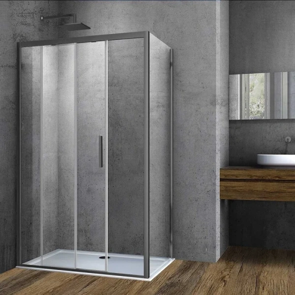 Душевой уголок Vincea Soft 120х90 см профиль вороненая сталь - фото 1