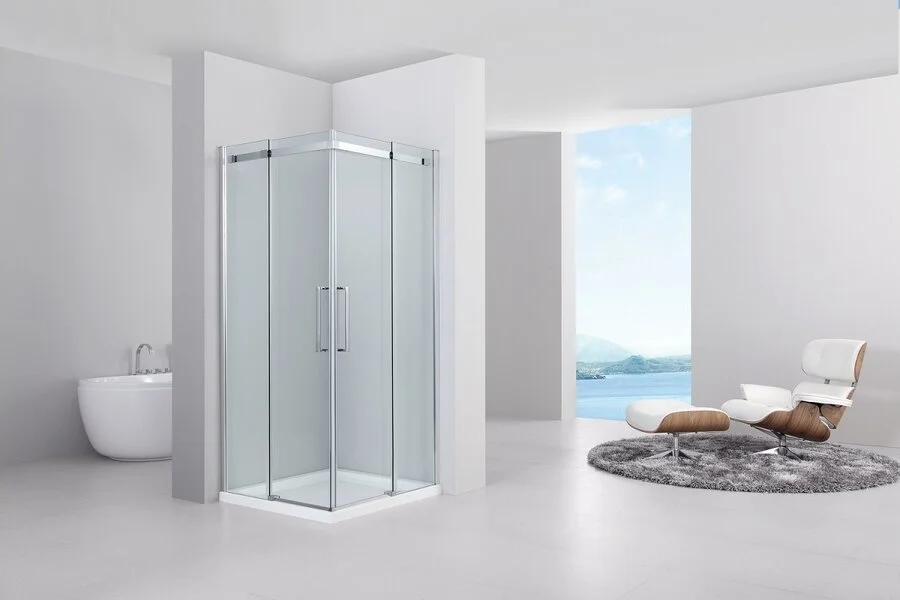 Душевой уголок Black&White Stellar Wind 100x100 см профиль хром стекло прозрачное - фото 4