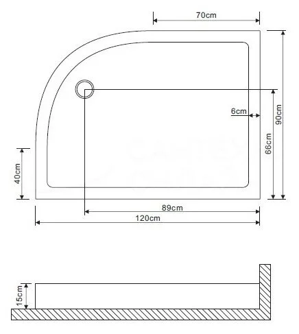 Душевой поддон Grossman 120х90 см левый, акриловые - фото 5