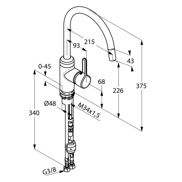 Смеситель для кухни Kludi Bingo Star 42851 латунь - фото 2