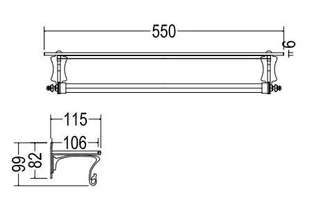 Полка-полотенцедержатель для ванной Devon&Devon Mayfair DD105 - фото 3