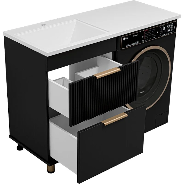 Тумба под раковину напольная Brevita Enfida 60 см черная, черная - фото 7