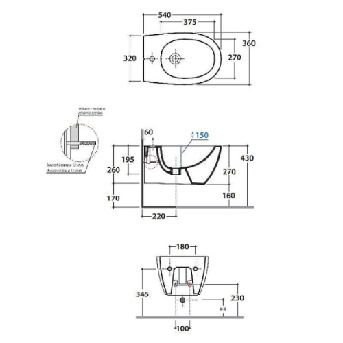 Биде подвесное Globo 4all белое матовое - фото 3