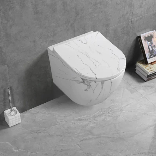 Унитаз подвесной Ceruttispa Sella белый мрамор - фото 2