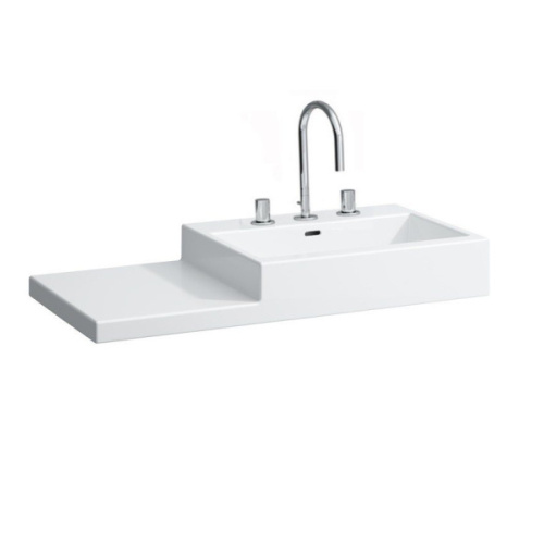 Раковина Laufen Living 100 см белая с 3 отверстиями для смесителя - фото 3