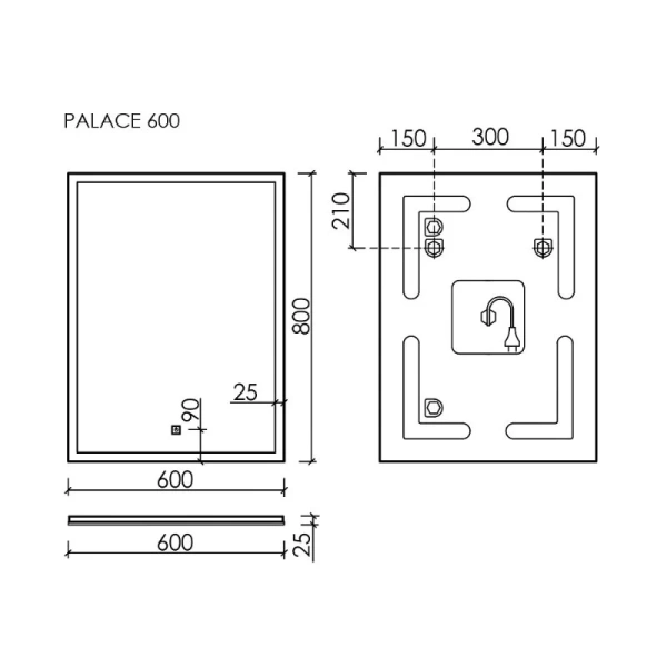 Зеркало с подсветкой Sancos Palace 60 см прямоугольное - фото 2
