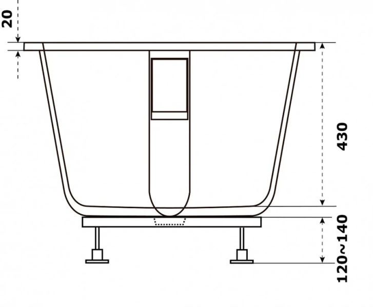 Ванна из искусственного камня Good Door Афина 170 x 75 см, белый, ва00020 - фото 4