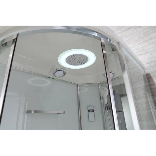 Душевая кабина Black&White Galaxy G5507 120x80 см левосторонняя, угловые, с гидромассажем, c тропическим душем, с вентиляцией, с крышей, с сиденьем, с радио - фото 5