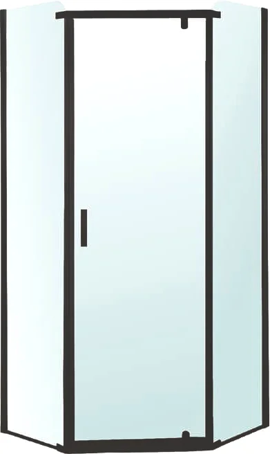 Душевой уголок BERGES Solo 90x90 см профиль черный, многоугольные - фото 2