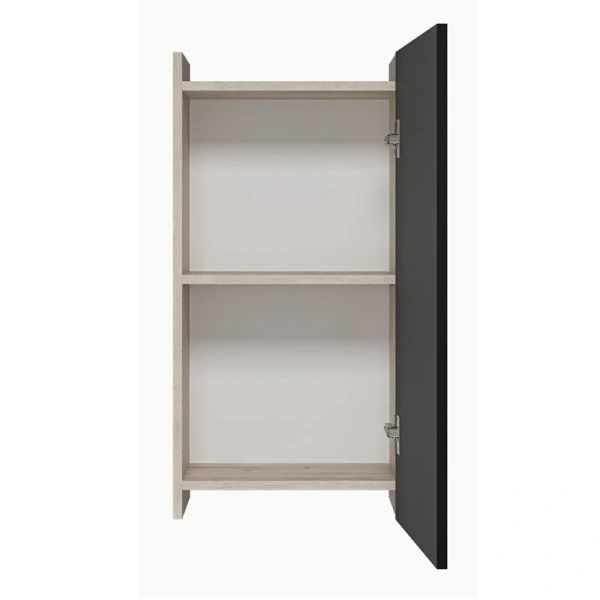 Шкаф подвесной Misty Поло 40 см антрацит/дуб Галифакс белый, современные, hi-tech - фото 4