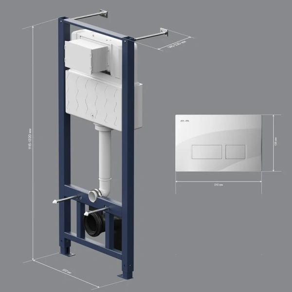Инсталляция для унитаза Am.Pm Pro с белой клавишей - фото 3