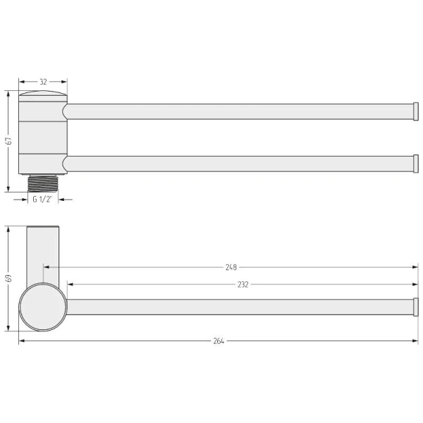 Полотецедержатель для полотенцесушителя Сунержа 26.4 см матовый белый, по запросу - фото 2