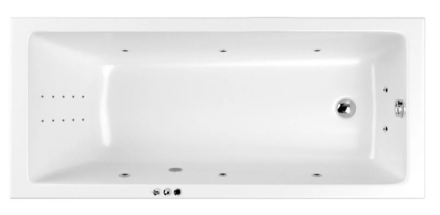 Ванна гидромассажная Whitecross Wave 160 x 80 см, SMART NANO, хром, белый, 0101.160080.100.SMARTNANO.CR - фото 1