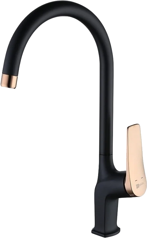 Смеситель для кухни Lemark Bronx черный/золото - фото 1