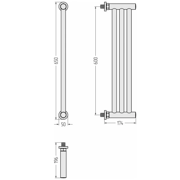 Полотенцесушитель водяной Сунержа Хорда 4124-0600 5х60 см нержавеющая сталь - фото 2