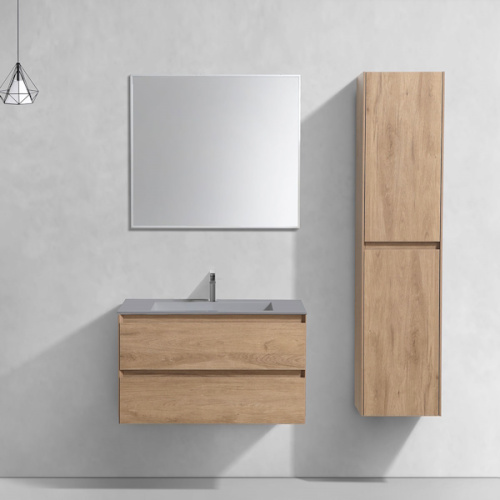 Тумба под раковину подвесная Vincea Luka 79,2 см N.Oak, светло-коричневая - фото 7