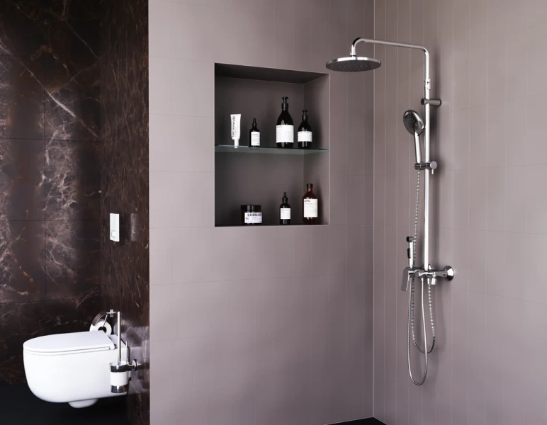 Душевая стойка Damixa Apollo с гигиеническим душем, круглая - фото 2