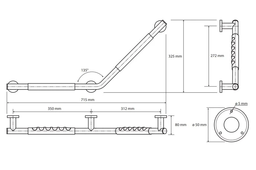 Поручень для ванной Bemeta Omega 1045077 изогнутый - фото 3