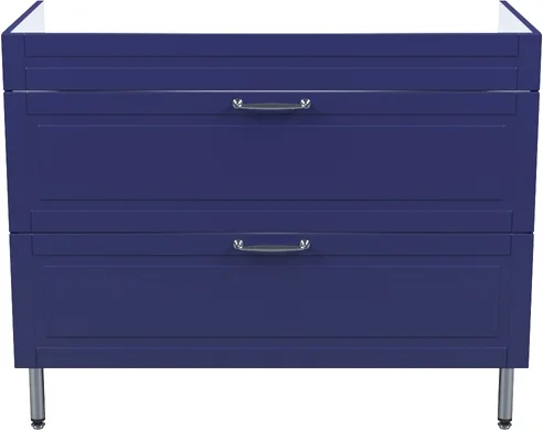 Тумба под раковину напольная IDDIS Oxford 100 см синяя, другие - фото 7