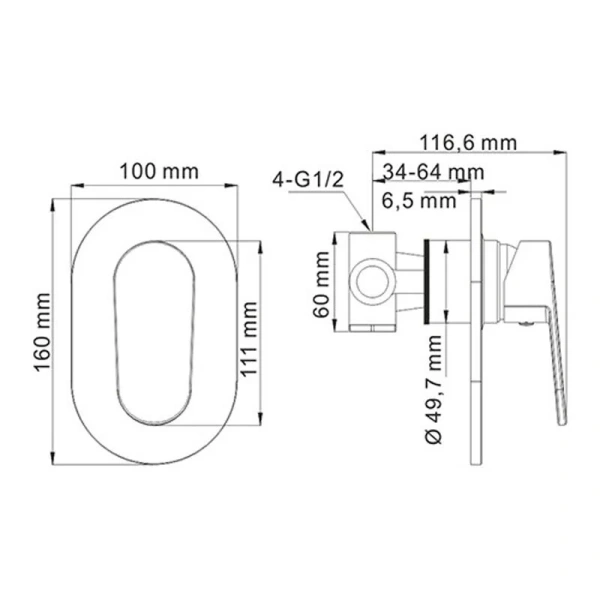 Гигиенический душ со смесителем WasserKRAFT Donau хром - фото 2