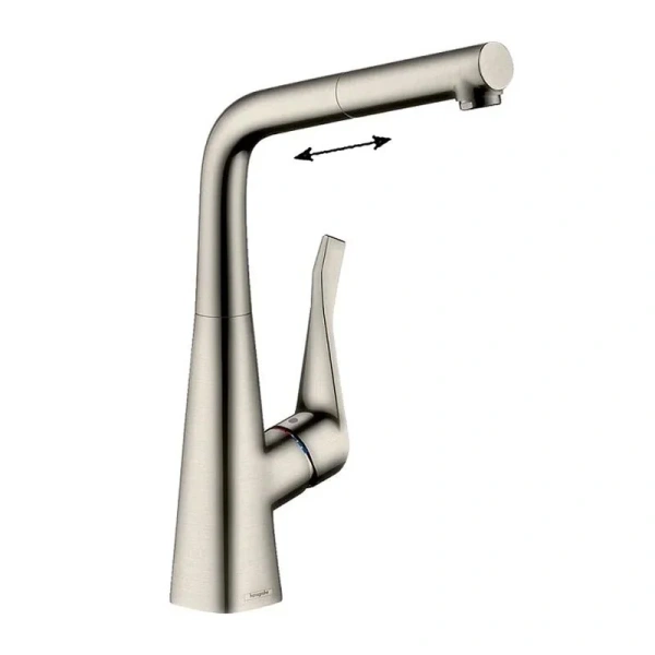 Смеситель для кухни Hansgrohe Metris M71 сталь - фото 1