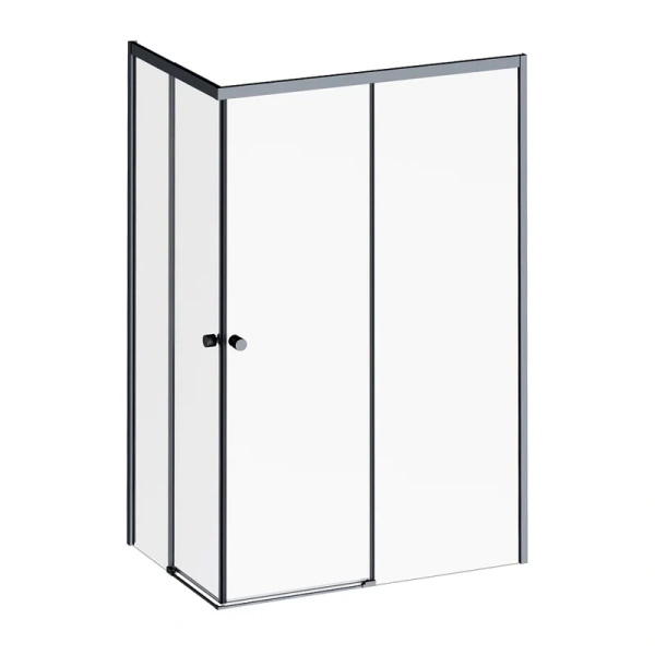 Душевой уголок Am.Pm X-Joy 120x90 см профиль черный, стеклянные, угловые, без поддона - фото 6